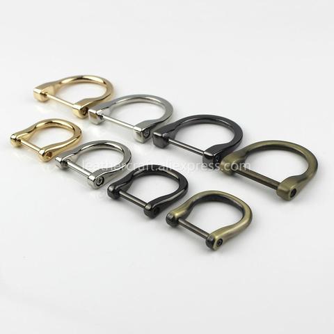 Metal Detachable removable open screw Dee D Ring buckle shackle clasp for Leather Craft Bag strap belt handle shoulder webbing ► Photo 1/6