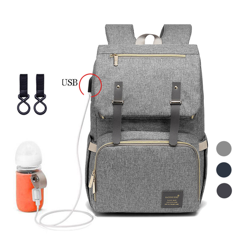 New Fashion Baby Diaper Bag With USB Large Nappy Bag Maternity For Mummy Daddy Waterproof Laptop Travel Backpack Nursing Bags ► Photo 1/6