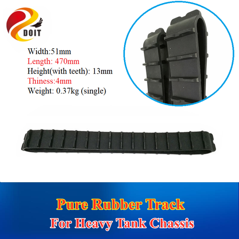 DOIT Rubber carTrack for robot Tank car chassis pedrail transmission belt for tractor crawler caterpillar chain tracked wheel ► Photo 1/1