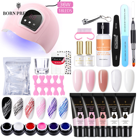 BORN PRETTY  Extension Nail Gel Set Acrylic Quick Building UV Gel Nail Polish Soak Off LED Varnish Base Top Coat Nail Kit ► Photo 1/6