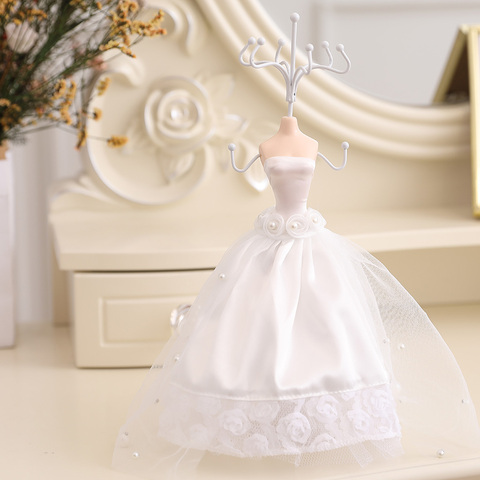 White Dress Lady Mannequin Jewelry Holder Bracelet Necklace Display Stand Home Jewelry Organizer Mall Necklace Show Stand ► Photo 1/6