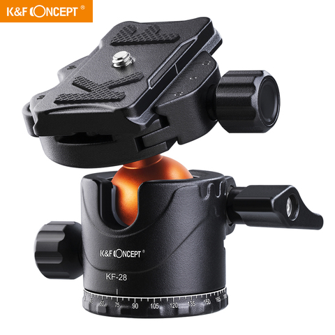 K&F Concept Metal Tripod Ball Head 360° Rotating Panoramic with 1/4 inch Quick Release Plate Bubble for Tripod Monopod Camera ► Photo 1/6