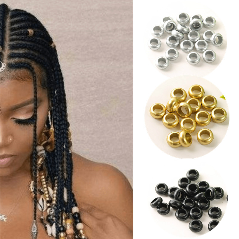 100pcs/lot Black and White Color Dreadlocks Hair Ring Hair Braid Transparent  Beads Hair Braid Dreadlock