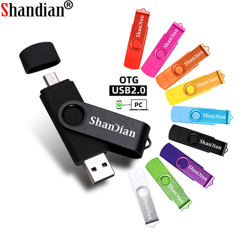 SHANDIAN USB 2.0  USB flash drive Black OTG for smartphone PC 512GB 1TB 32GB 64GB Red pendrives Green USB stick Pink pen drive ► Photo 1/6