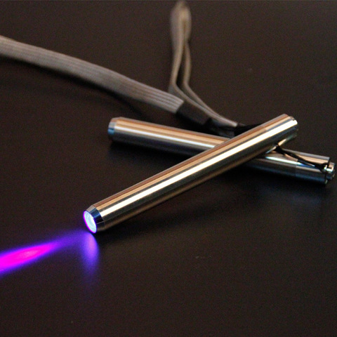 Stainless Steel Mini Pocket Lamp Led 395 UV Flashlight Torch Ultra Violet Light  AA Battery for Marker Checker Detection ► Photo 1/5