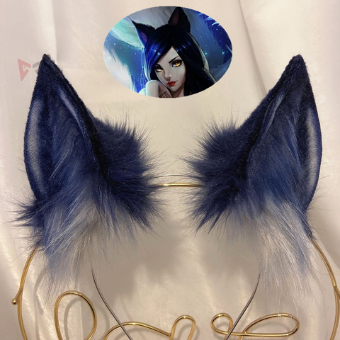 New Hand Made LOL The Nine-Tailed Fox Ahri Cosplay DIY Ears Hairhoop Hairbands Headwear For Costume ► Photo 1/6