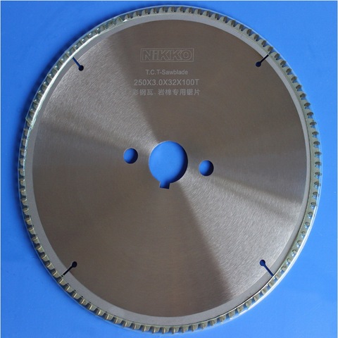 Free shipping High quality 250*3.0*32*100Z tct saw blades for sawing thin iron core materials as color steel tile rock wool ► Photo 1/4