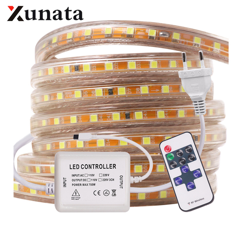 220V EU 2835 LED Strip Waterproof 120leds/m LED Diode Ribbon Tape Lamp Stripe Led Light For Home Decoration ► Photo 1/6