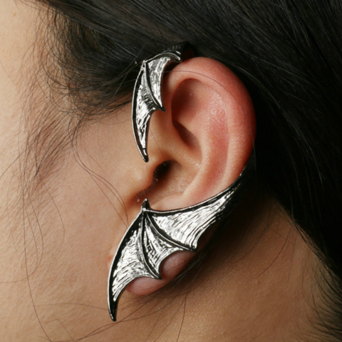 Gothic Punk Dragon Wing Cuff Ear Clip On Earrings Unisex Dragon Shaped Ear Nail Cuff Earrings For Women Fashion Jewelry 1pcs ► Photo 1/6