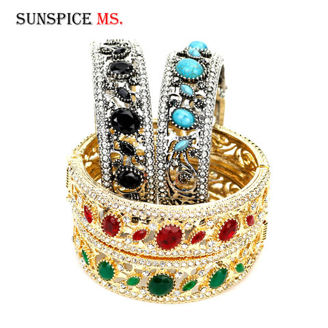 Sunspicems Turkish Bangles Cuff Bracelet For Women Arab Ethnic Gold Color Jewelry Antique Pulseiras Feminino Lady Favorite Gift ► Photo 1/6
