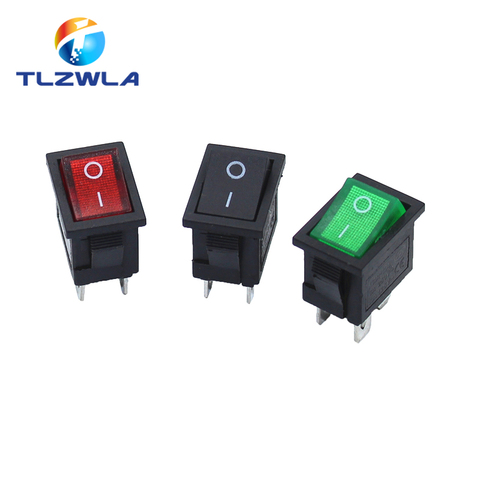 1pcs KCD1 LED ON-OFF 4 Pin Boat Car Rocker Switch 21*15mm 6A/250V 10A/125V AC Black Red Green Light Siwtch ► Photo 1/6