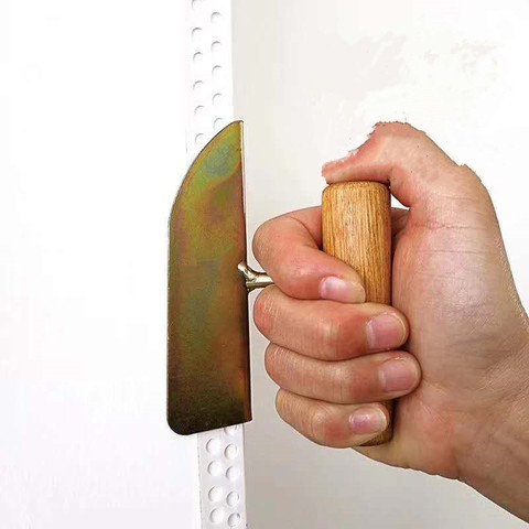 Wooden handle putty knife scraper Drywall Corner shovel Yin Yang Puller  for Diatom mud home construction tool ► Photo 1/6