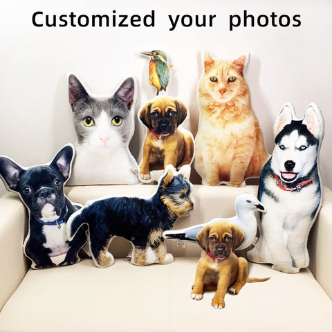 Photo Customization DIY dog Cushion Pet Plush Toys Dolls Stuffed Animal Cat Pillow Sofa Car Decorative  Creative Birthday Gift ► Photo 1/6