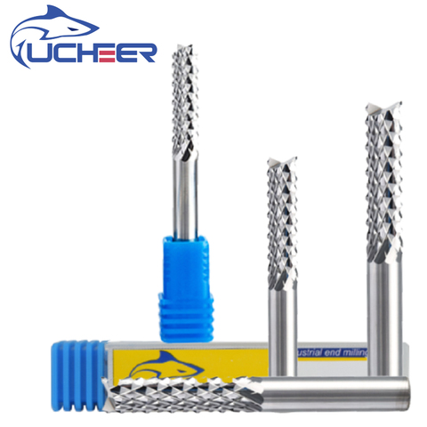 UCHEER  3.175/4/6mm Carbide Tungsten PCB Corn teeth Cutter milling bits cnc end mill CNC router bits for Engraving machine ► Photo 1/6