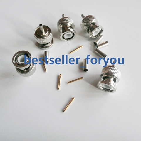 BNC Male Q9 Plug RF Coax Connector Crimp RG316,RG174,LMR100 Straight Nickelplated NEW Wholesale ► Photo 1/5