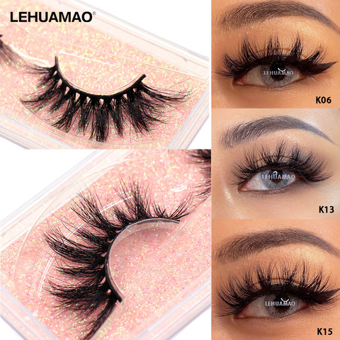 LEHUAMAO 5D Mink Eyelashes Long Lasting Mink Lashes Natural Dramatic Volume Eyelashes Extension Thick Long 3D False Eyelashes ► Photo 1/6
