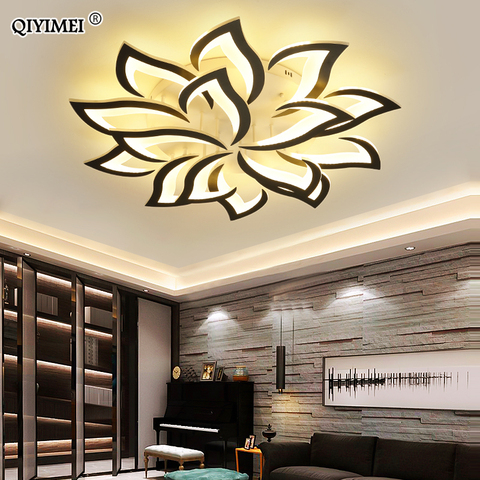 Black/White Modern LED Chandelier Light Dining Indoor Iron Lighting For Bedroom Loft Hall Living Study Room Acrylic Fixture Lamp ► Photo 1/6