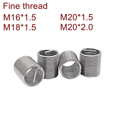 Fine thread Wire Thread Insert M16*1.5 M18*1.5 M20*1.5 M20*2.0 Screw Bushing Thread Repair DIN8140 Stainless Steel ► Photo 1/6