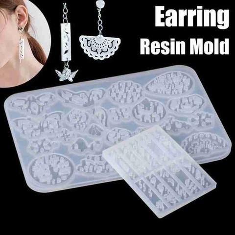 Transparent Diy Craft Epoxy Necklace Model Dropping Pendants Silicone Molds Crystal Earring Resin Molds ► Photo 1/6