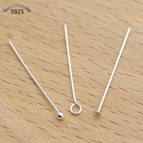 10pcs Real Pure Solid 925 Sterling Silver Needle Pins for DIY Jewelry Making Findings Earring Necklace Connector Part Base ► Photo 1/6