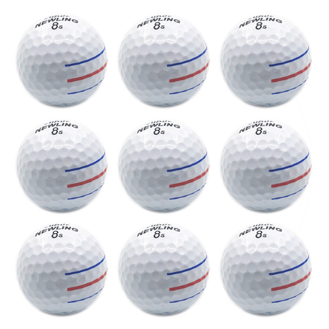 9 pcs Golf Balls 3 color line Super Long Distance Soft Feel 3-piece Ball Soft Feel Ball for Professional Competition game balls ► Photo 1/6