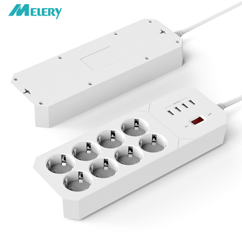 Power Strip 8 AC Outlets EU Plug Socket with USB Charging Port 1.8M Extension Cord for Computer TV Smartphone Homekit Appliances ► Photo 1/6