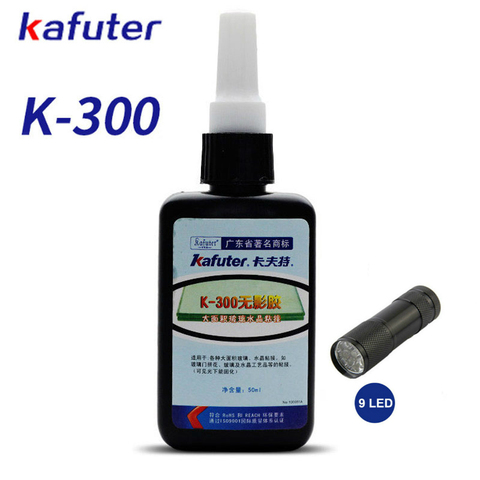 9led UV Flashlight +50ml Kafuter UV Glue UV Curing Adhesive K-300 Transparent Crystal and Glass Adhesive ► Photo 1/6