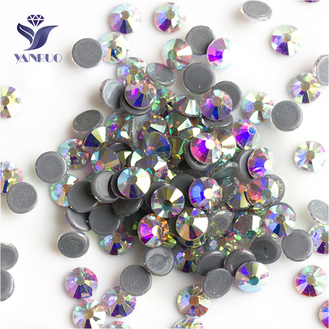 YANRUO 2058HF SS20 AB 1440Pcs Flat Back DIY Strass Hot Fix Glass Stones And Crystals Hotfix Rhinestones For Clothes ► Photo 1/6