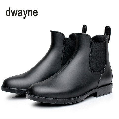 2022 Men rubber rain boots fashion black chelsea boots slip-on waterproof ankle boots rainboots botas size 38-43 jkm9 ► Photo 1/6