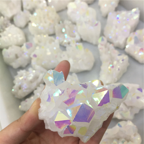 50g Wholesale White Angel Aura Quartz Point Electroplated Crystal Cluster ► Photo 1/5