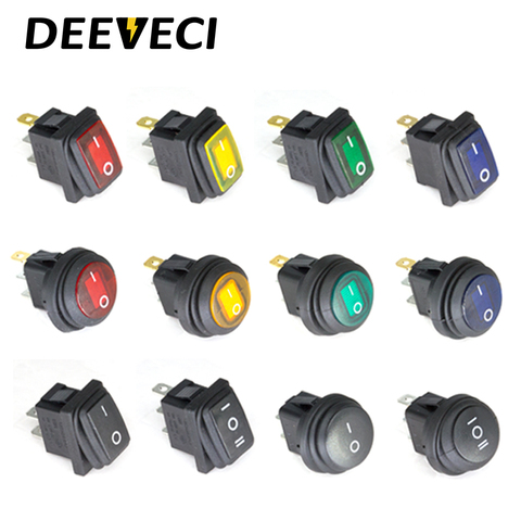 KCD1 waterproof 12v 220v mini toggle switch led light latching 3pins on off conffee machine button rocker switch ► Photo 1/6