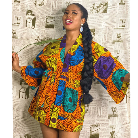 2022 News African Dresses for Women Fashion Pocket Kimono Cardigan Floral Print Bazin Vestidos Dashiki Party African Clothes ► Photo 1/6