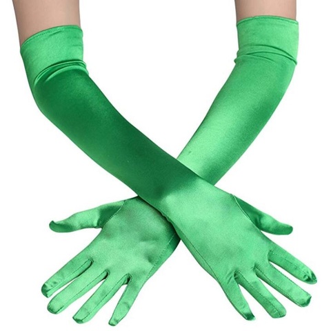 Beige Opera Gloves for Women Long Ballroom Formal Dress Glove Stretch Soft Classic Satin Evening Party Green Gloves gant mariage ► Photo 1/6