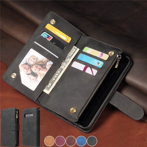 Flip Leather Case For Samsung Galaxy S20 Ultra S10 S9 Plus Note 20 10 Wallet Cover for Samsung A21S A51 A71 A40 A50 A70 S Coque ► Photo 1/6