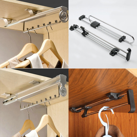 25/30/35/40/45/50CM Top Heavy Duty Retractable Closet Pull Out Rod Wardrobe Clothes Hanger Rail Towel Ideal for Closet Organizer ► Photo 1/6