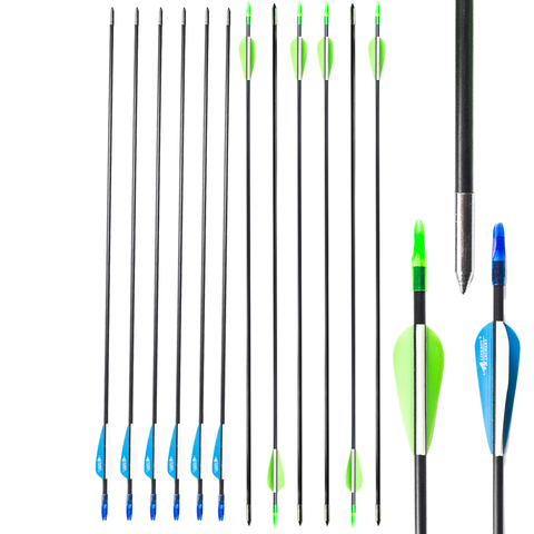 12pcs Fiberglass arrow archery arrow compound bow and recurve bow hunting and target practice arrow Bow Hunting ► Photo 1/1