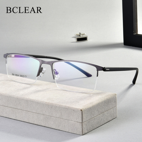 BCLEAR TR90 Myopia Half Glasses Men Ultra-light glasses Business Eyeglasses Flexible Spectacle Frame Eyeglasses Men Computer ► Photo 1/6