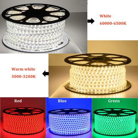 LED Strip Rope Lights Outdoor,  Waterproof SMD AC 220V Flexible Tape Lighting For Home  Bedroom Kitchen Bar led light strip ► Photo 1/6