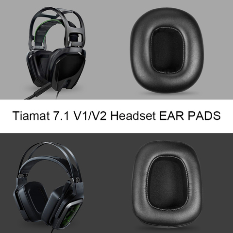 Leather ear pads cushion earpads for razer tiamat 7.1 v1/tiamat 7.1 v2 headphone headset 1 pair soft foam ► Photo 1/6