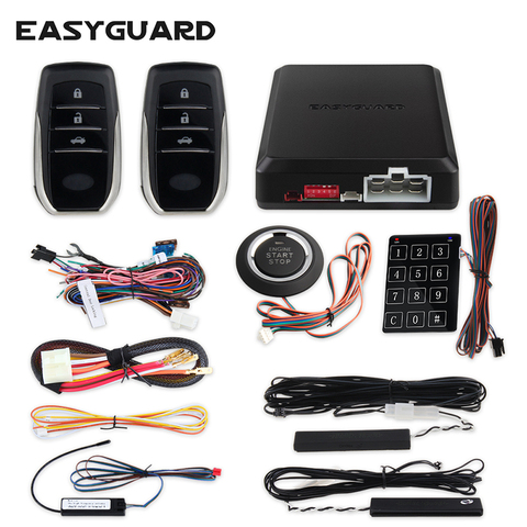 EASYGUARD pke keyless entry system start stop remote engine start stop car alarm system security alarm push start remote dc12v ► Photo 1/6