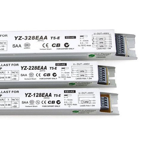 3AAA YZ-128EAA YZ-228EAA YZ-328EAA Rectifier T5-E 220-240V 2*28W 3*28W T5 Electronic Ballasts For T5 HO Tube Fluorescent Lamp ► Photo 1/4