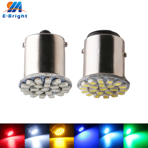 10pcs P21W 12V 24V Car 1206 22 SMD 1156 BA15S P21/5W 1157 BAY15D Car Turn Signal Brake Tail Light Indicator white red blue amber ► Photo 1/6