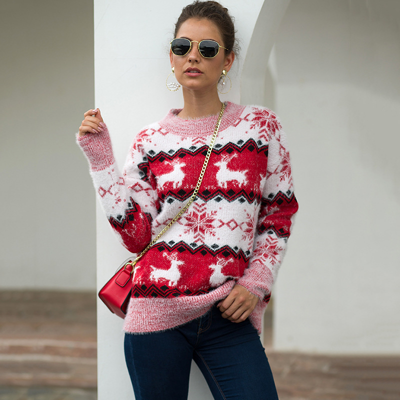 Christmas Deer Knit Sweater Pullover