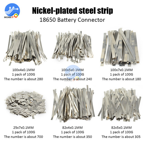 BMS 18650 Li-ion Battery Nickel Sheet Plate Nickel Plated Steel Belt Strip 0.1MM 18650 Cells Connector Welding ► Photo 1/6