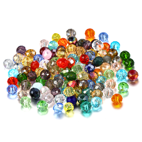 70-300pcs 3/4/6/8mm Translucent Czech Crystal Glass Bead Faceted Colorful Spacer Bead For DIY Bracelet Jewelry Making Supplies ► Photo 1/6