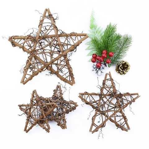 10/15/20cm Artificial flowers for wall Rattan Star frame Wreaths Christmas decoration For Home DIY Handmade Door Hanging wedding ► Photo 1/6