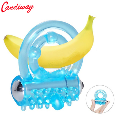 Double rings vibrator waterproof clitoris Massager masturbation Vibrating lasting cocking delay ejaculation vibe Sex Toy For man ► Photo 1/6