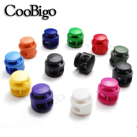 10pcs 16*17mm Multi Colors Plastic Paracord Cord Lock Clamp 2 Hole Toggle Clip Stopper Shoelace Cord Buckles Cord Lanyard Parts ► Photo 1/6