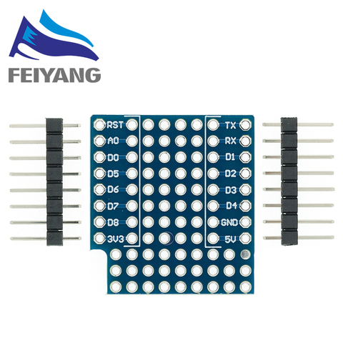 ProtoBoard Shield for WEMOS D1 mini double sided perf board with 2 pinhead ► Photo 1/6