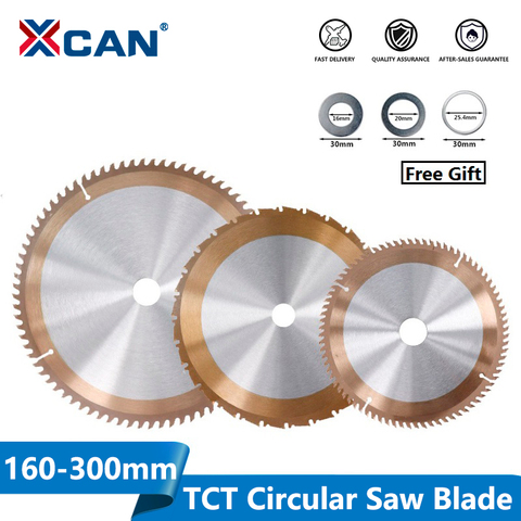 XCAN Woodworking Saw Blade 1pc 160-300mm 24/28/48/80 Teeth TiCN Coated TCT Circular Saw Blade Carbide Tipped Cutting Disc ► Photo 1/6